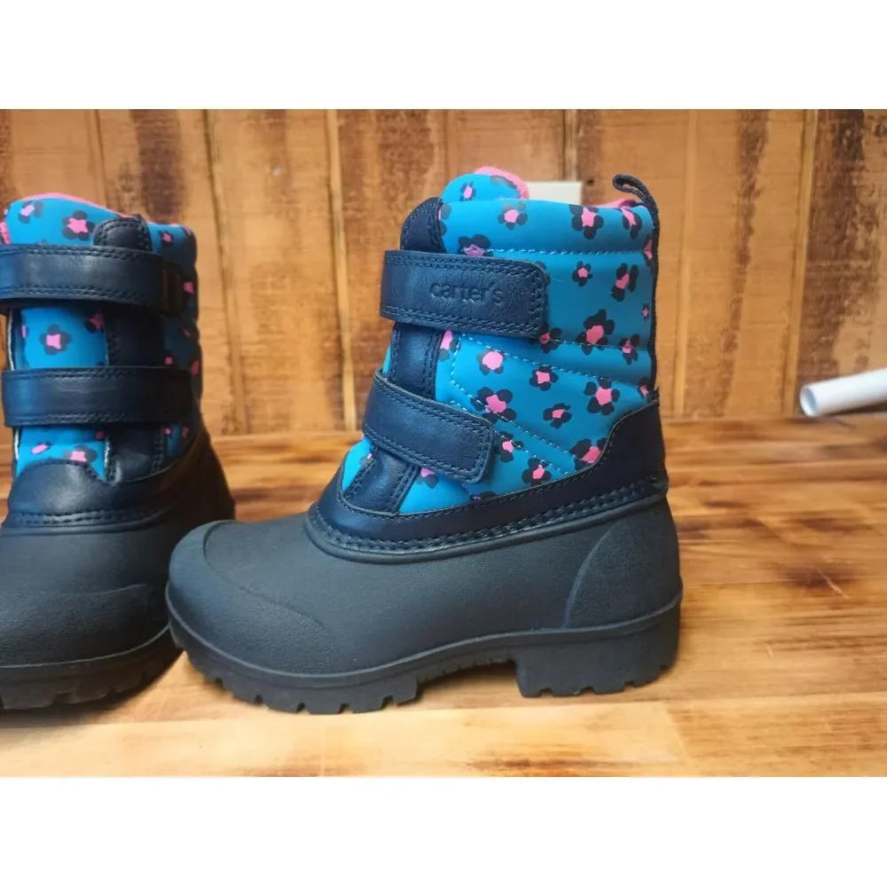 Carter's Girl's Winter Boots‎ Toddler Size 10 M Navy Deltha Snow Boot Warm